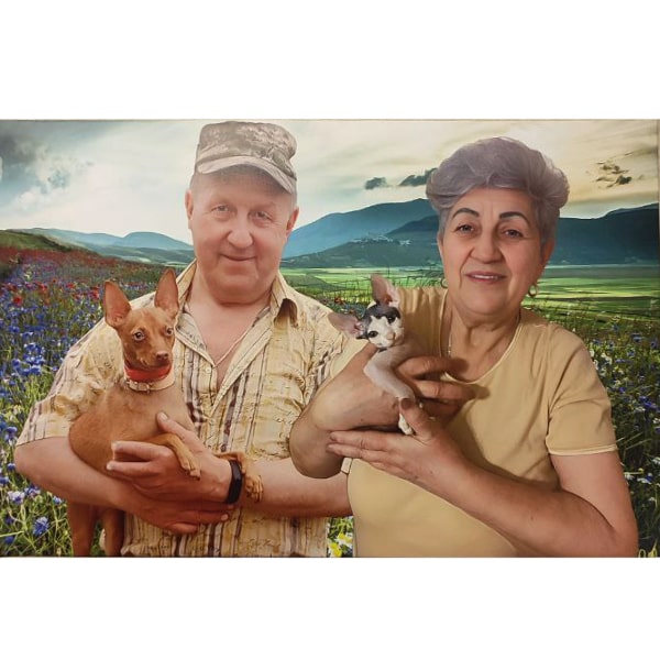 Портрет родителям на юбилей отношений из разных фотографий. Заказать с доставкой.